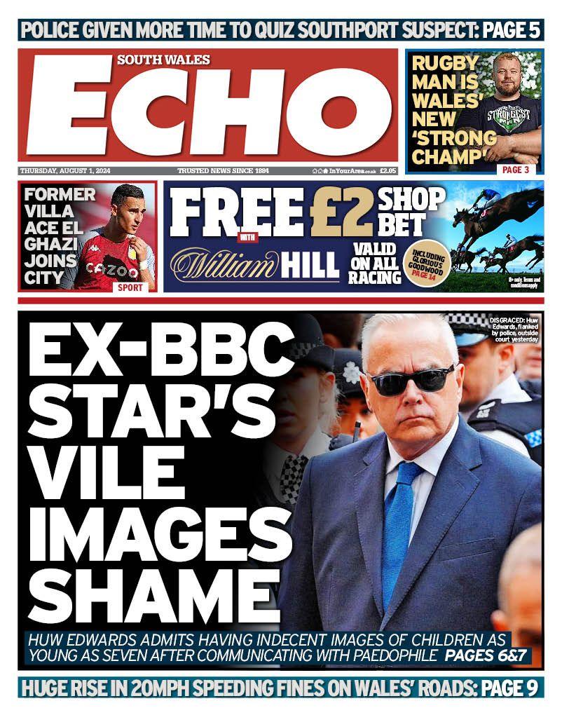 Front page of South Wales Echo