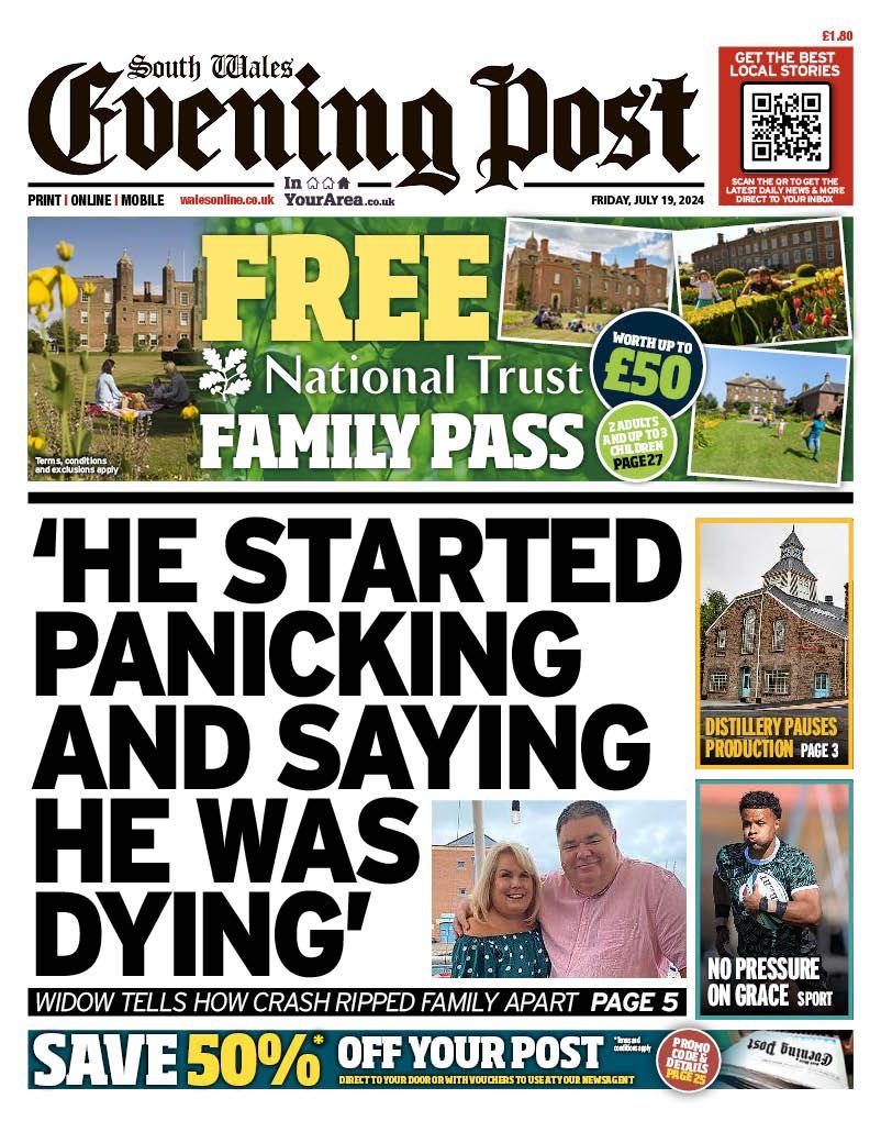 Front page of South Wales Evening Post