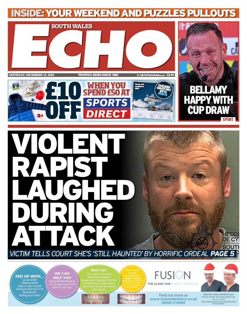 Front page of the South Wales Echo