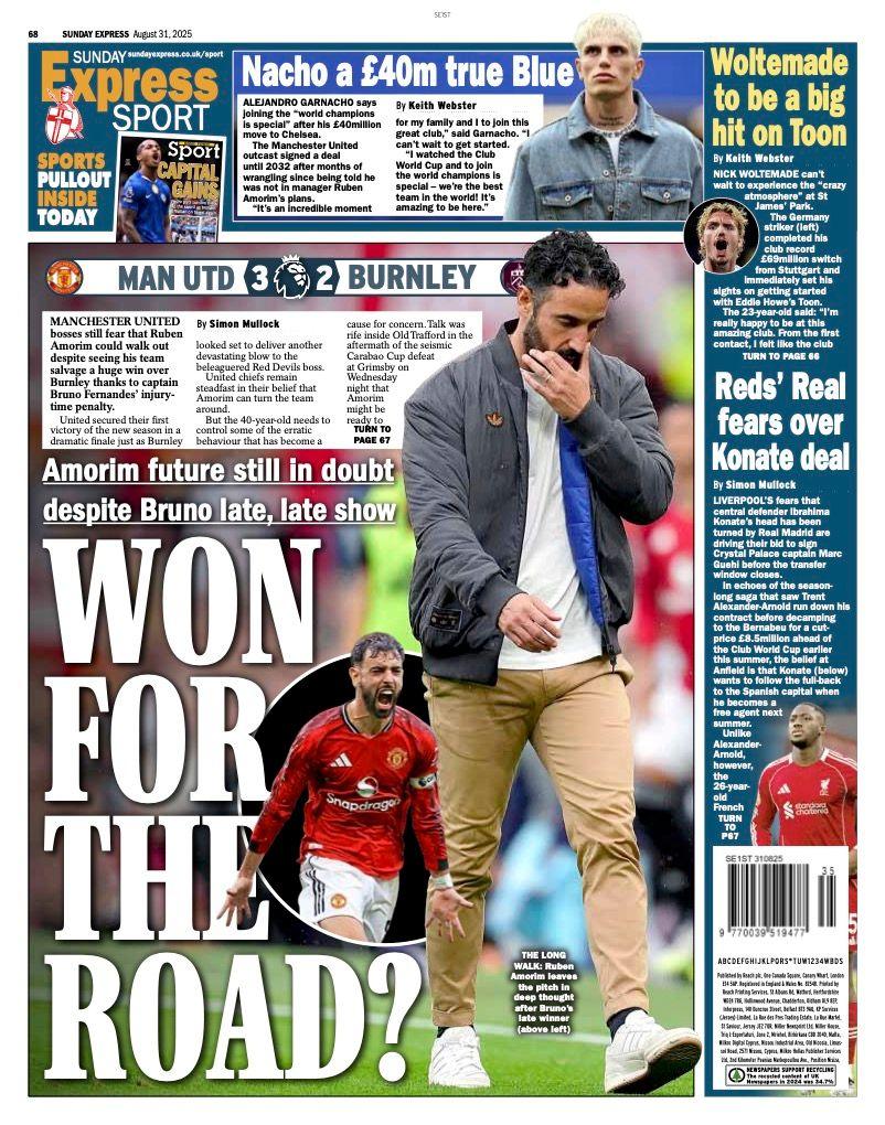 Sunday Express Sport back page
