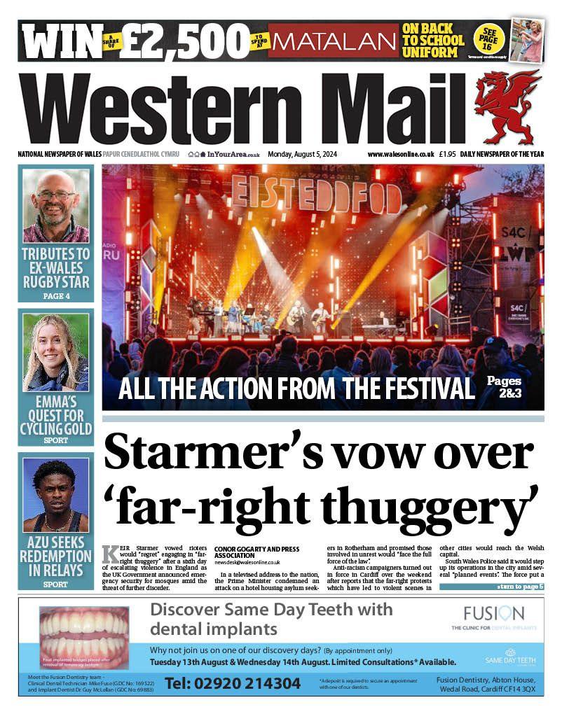 Western Mail front page
