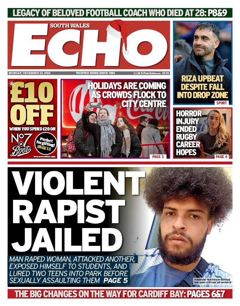 South Wales Echo front page