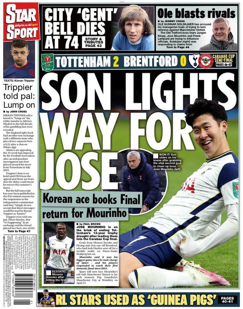 The back page of the Daily Star