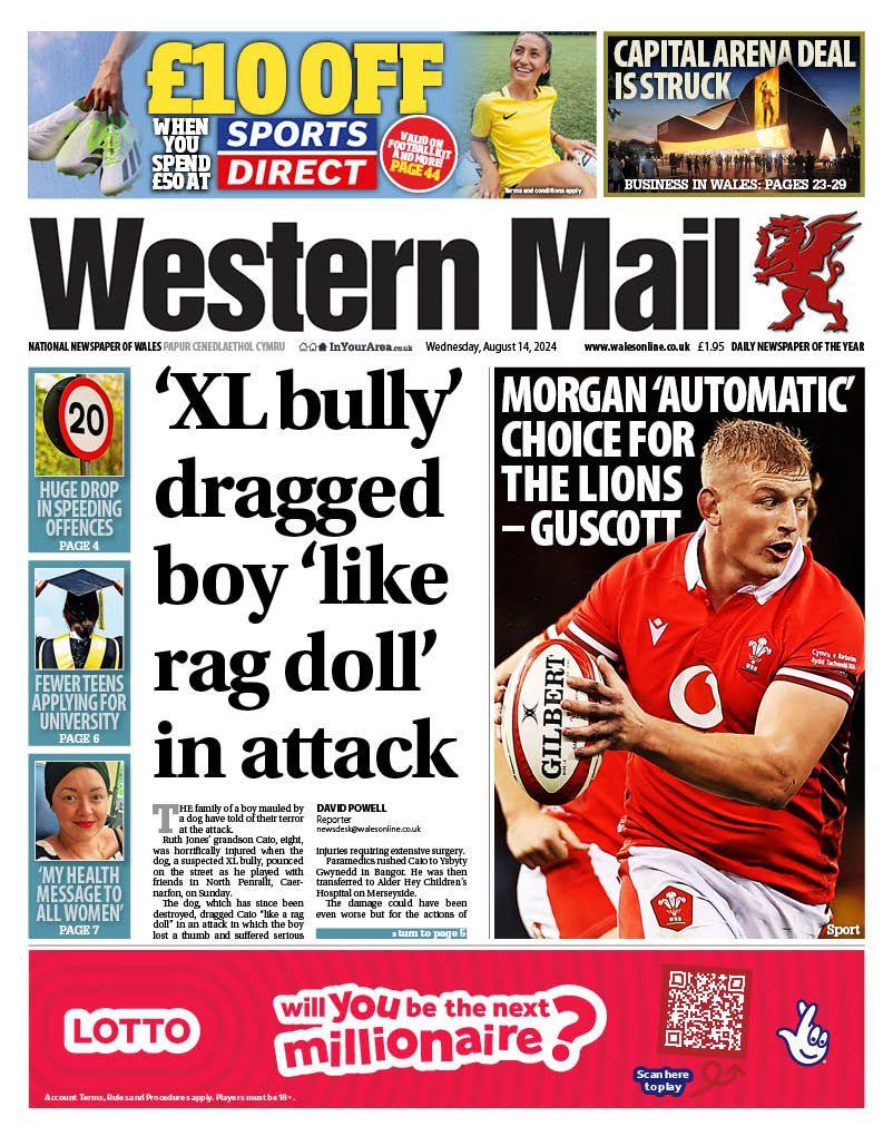Western Mail front page