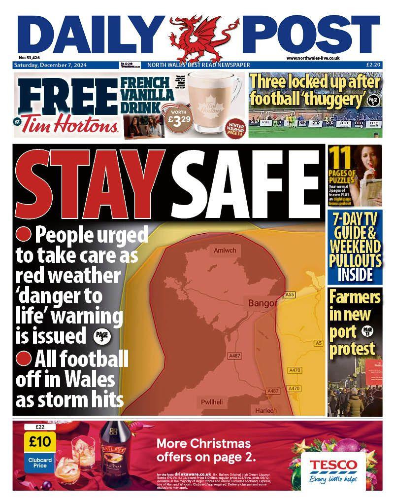 Front page of Daily Post