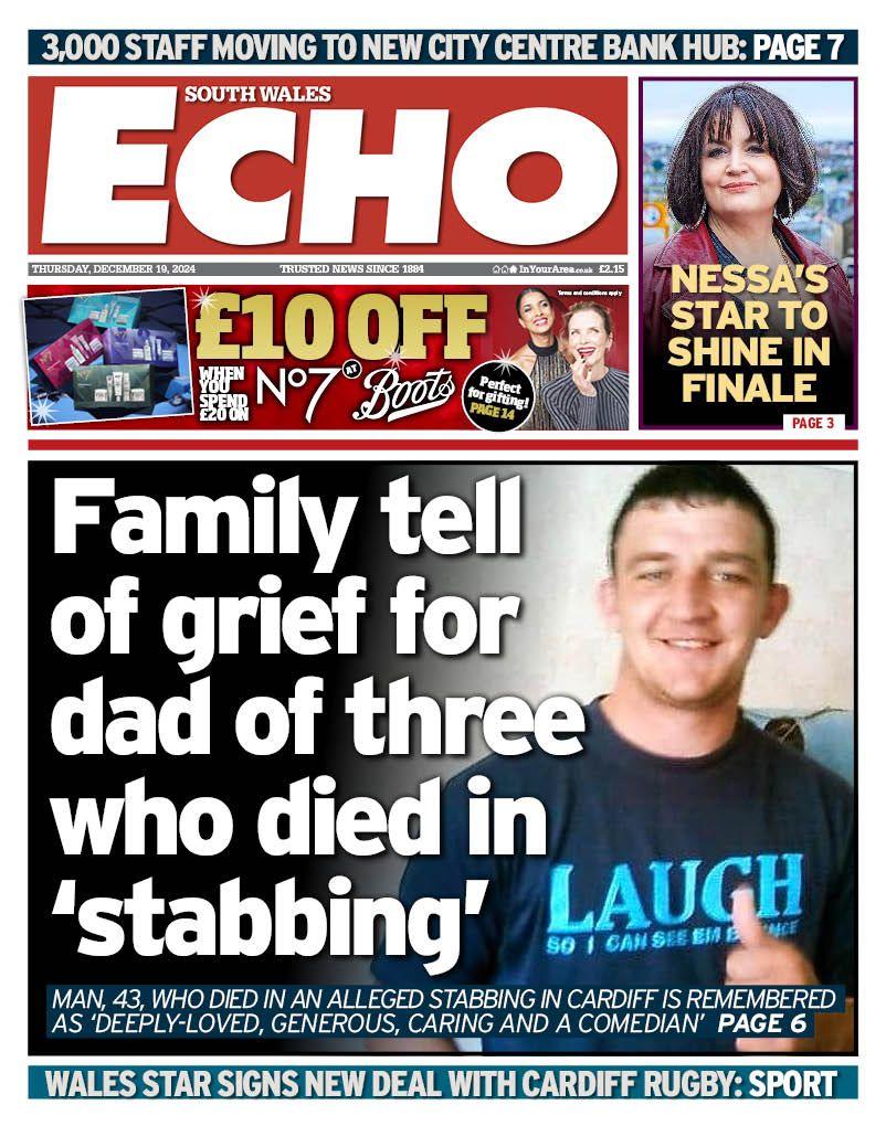 South Wales Echo front page