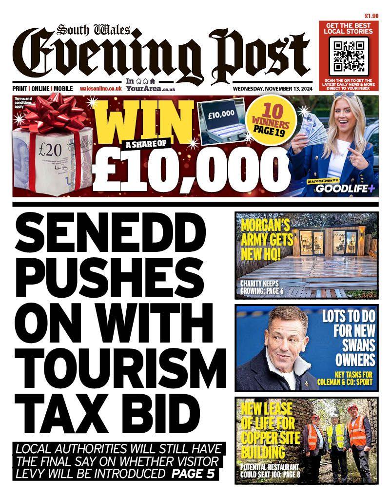 South Wales Evening Post front page