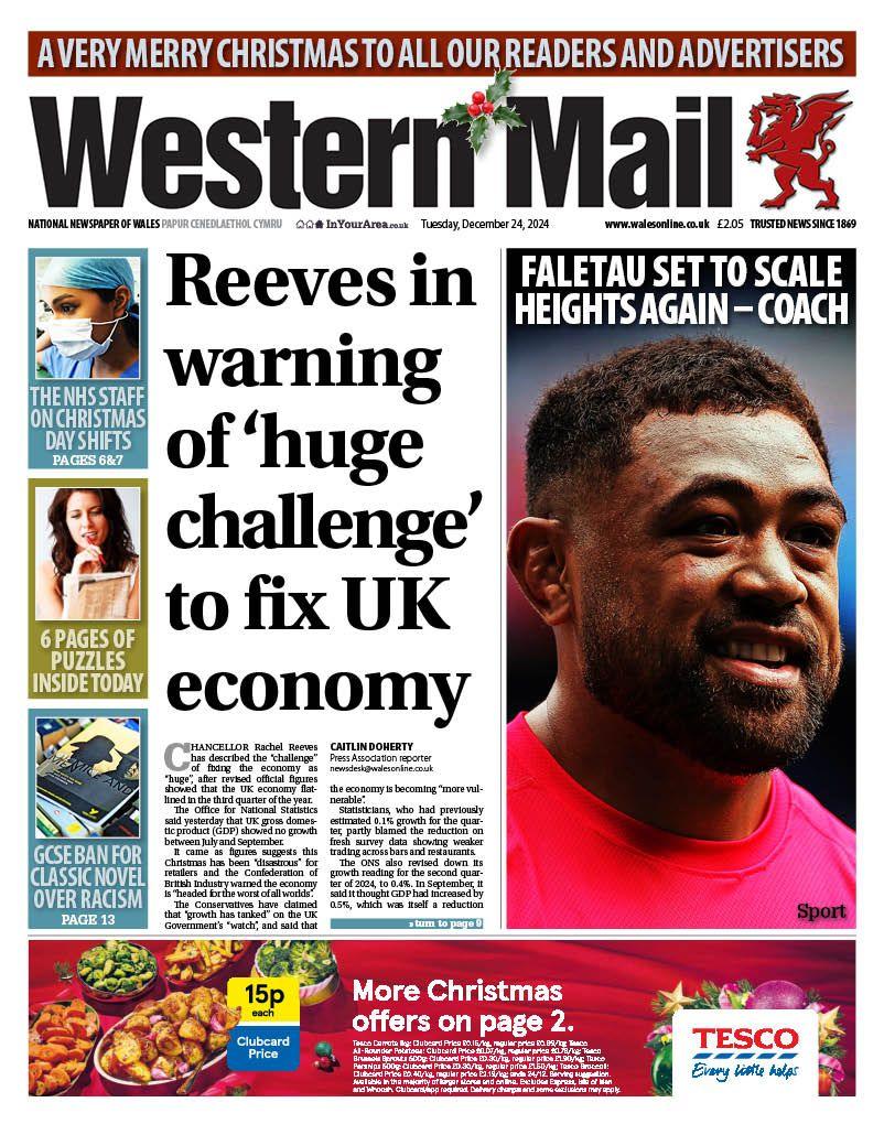 Western Mail front page