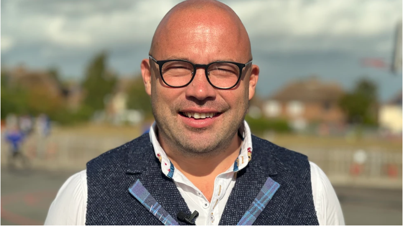 Matt Paterson is standing in the playground of his school in Gravesend