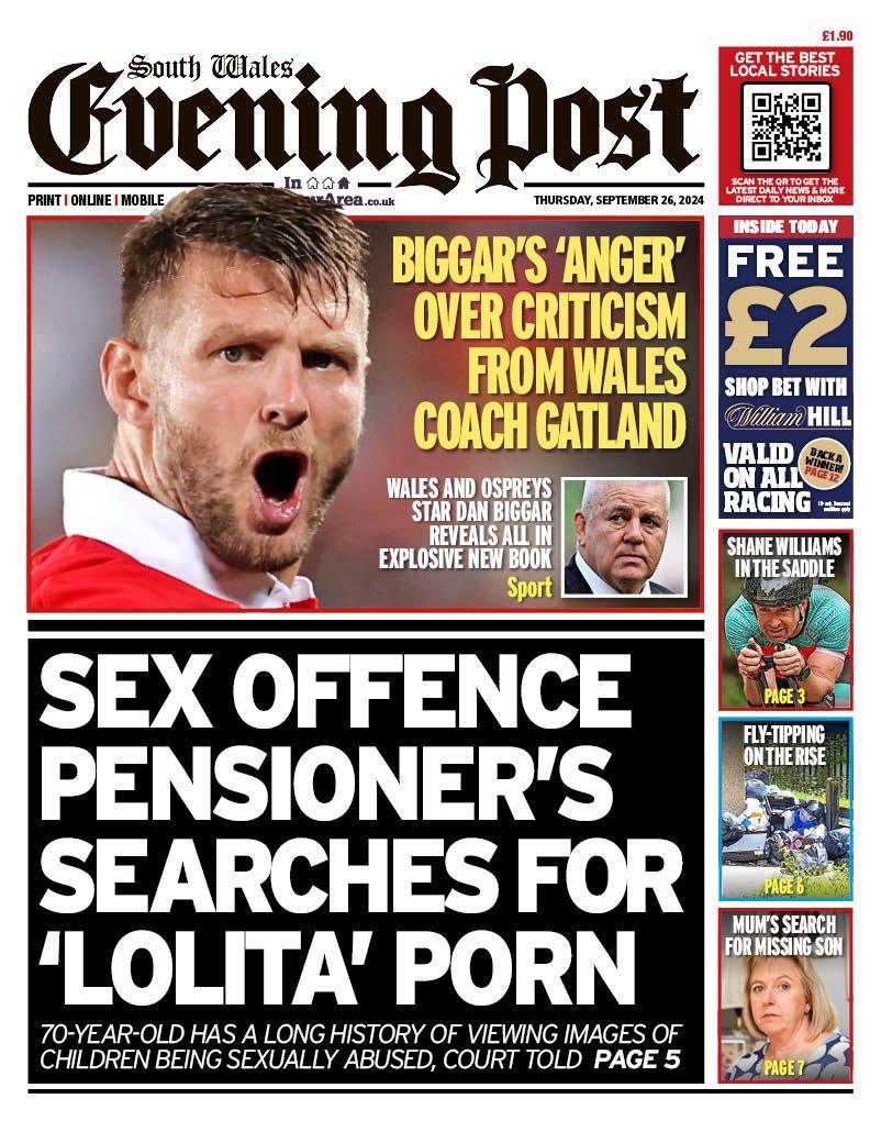 Front page of South Wales Evening Post