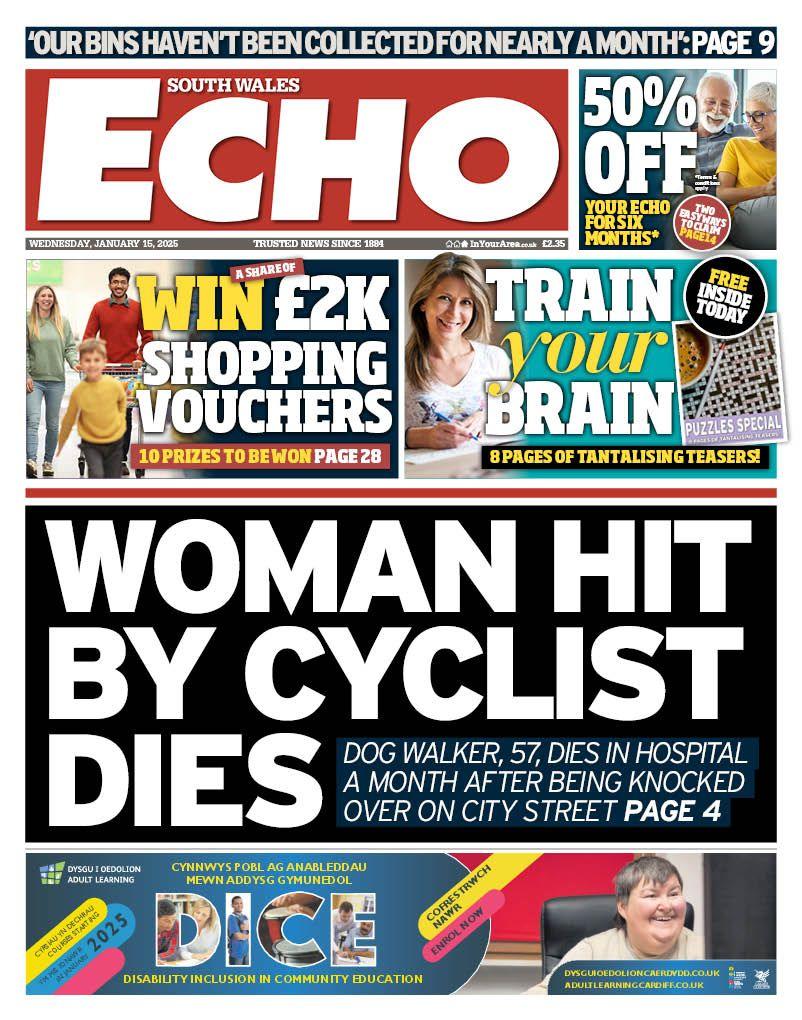 South Wales Echo front page