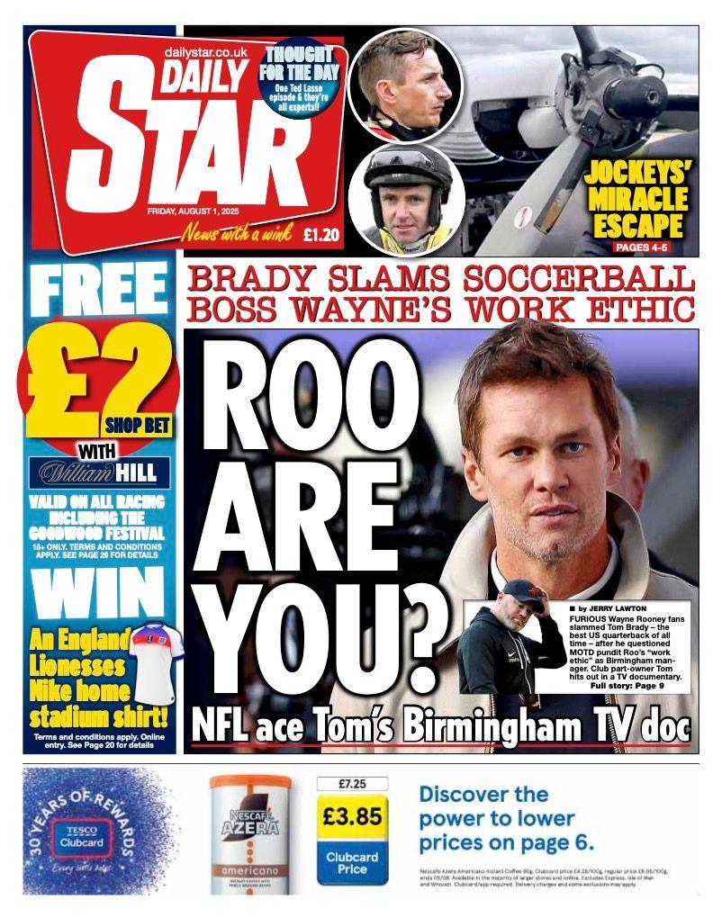 The headline on the front page of the Daily Star reads: "Roo are you?'