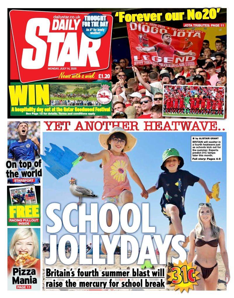 The headline on the front page of the Daily Star reads: “School Jollydays”.’
