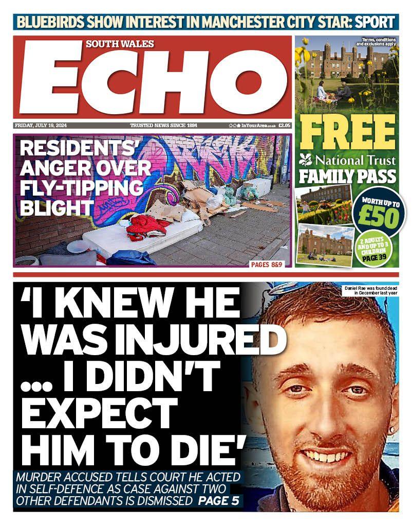 Front page of the South Wales Echo 