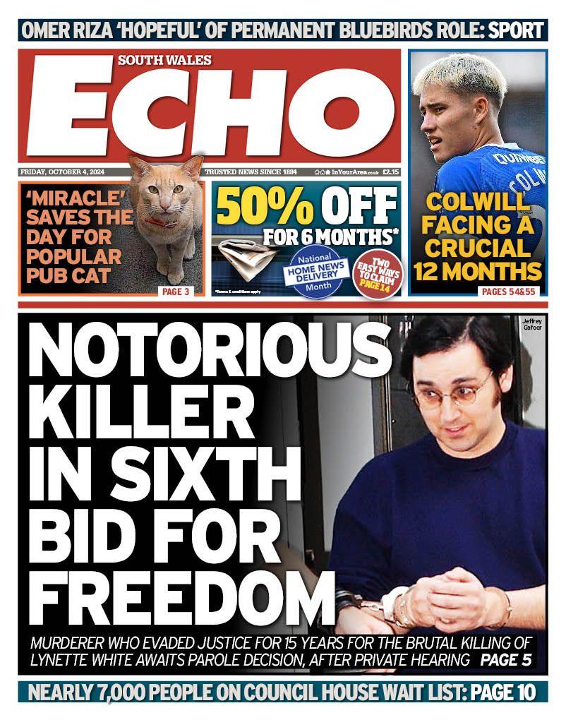 Front page of South Wales Echo