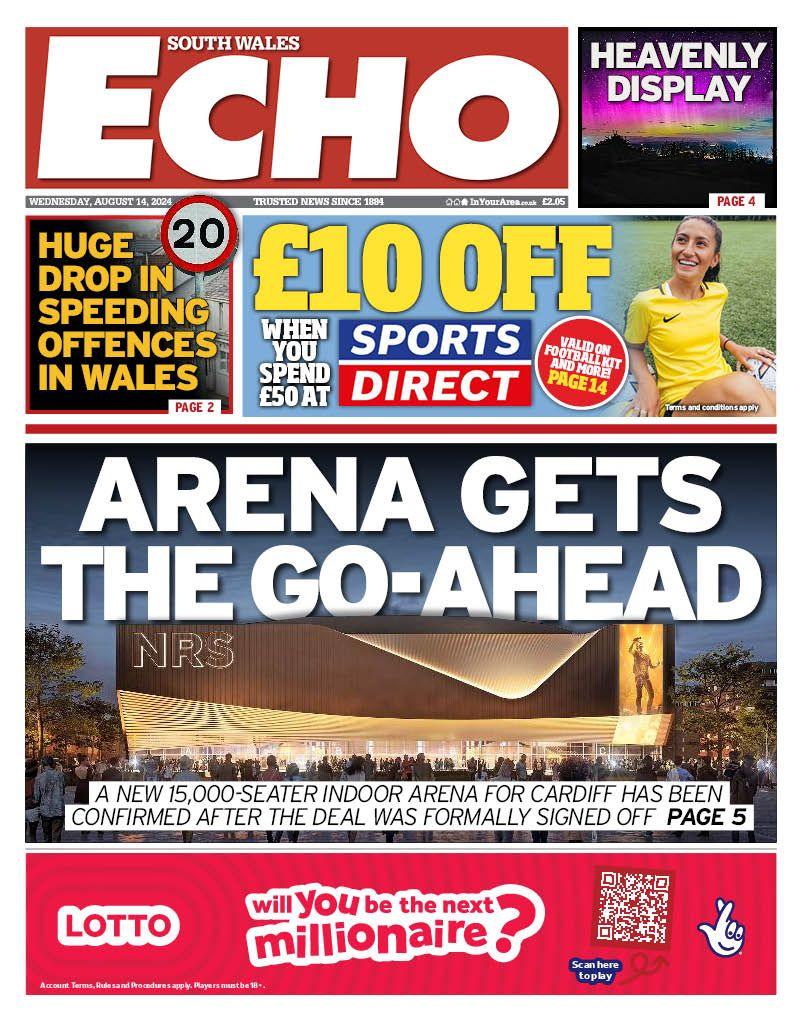 South Wales Echo front page