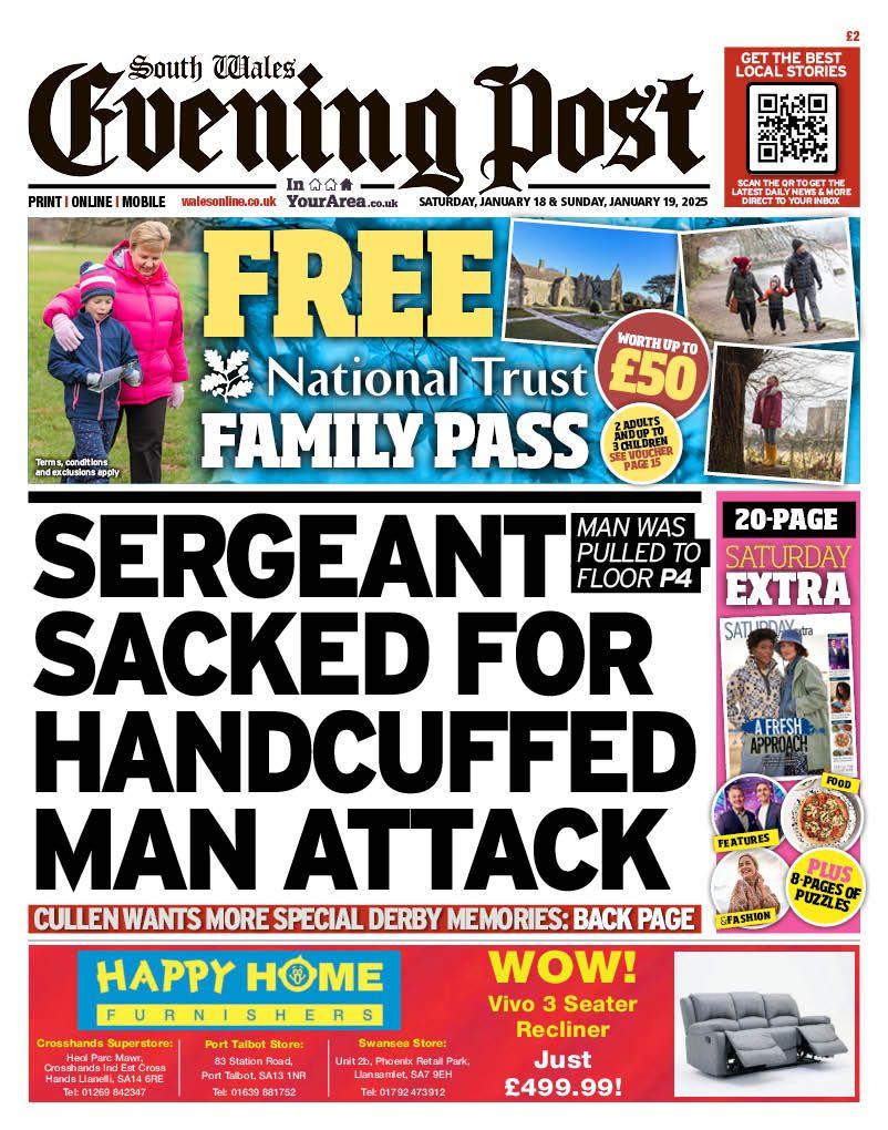 Front page of the South Wales Evening Post