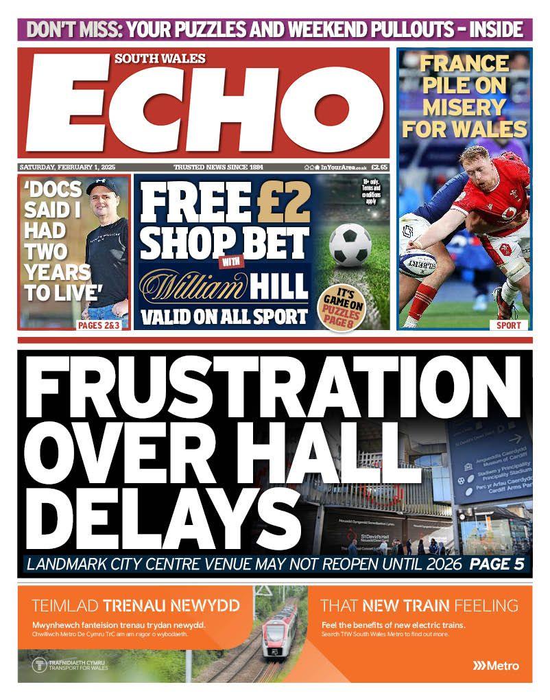 South Wales Echo front page