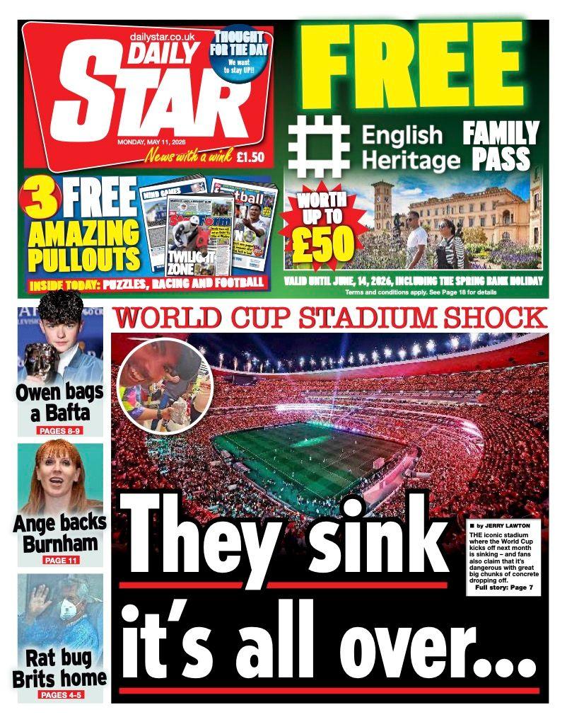 Titulli në faqen e parë të Daily Star thotë: “Ata fundosën, gjithçka mbaroi...”.