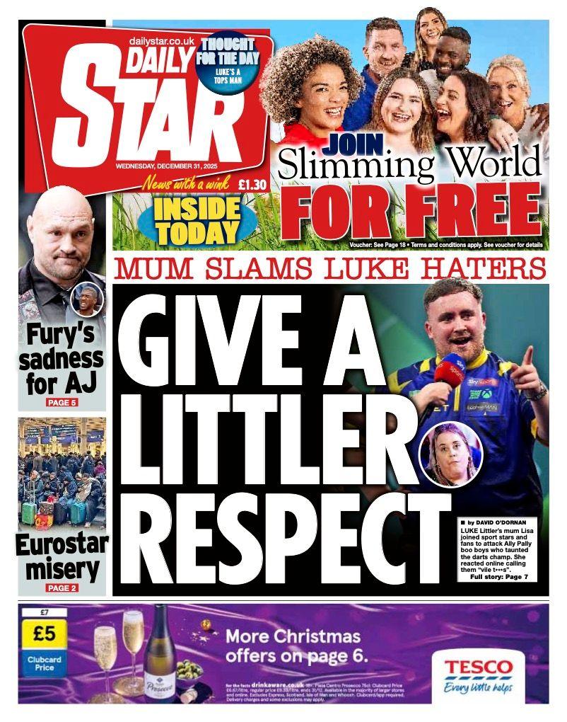 Titulli në faqen e parë të Daily Star thotë: "Tregoni pak respekt".