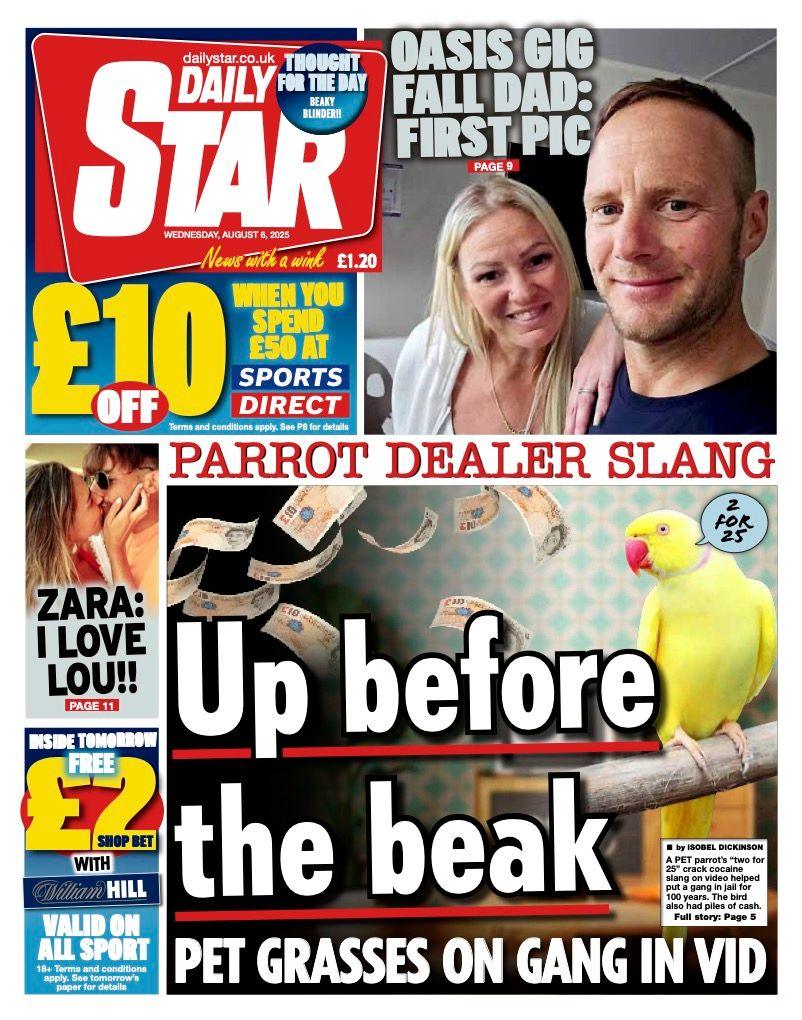 The headline on the front page of the Star reads: “Up before the beak"