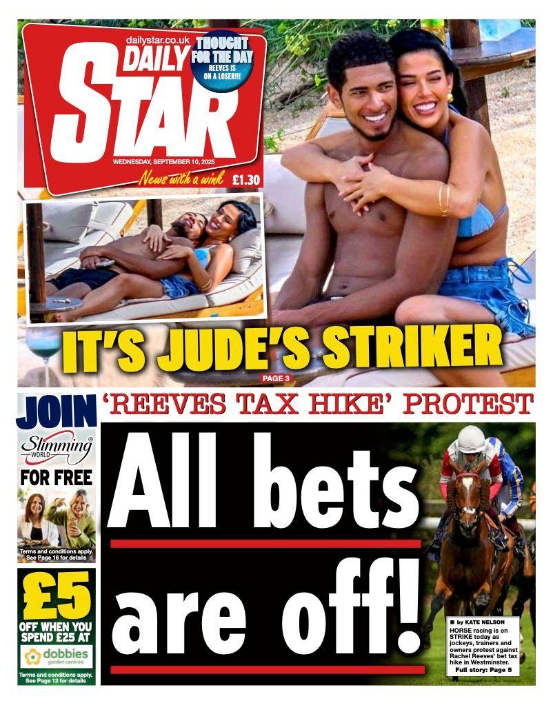 The headline on the front page of the Star reads: "All bets are off!".