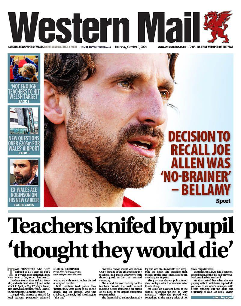 Western Mail front page