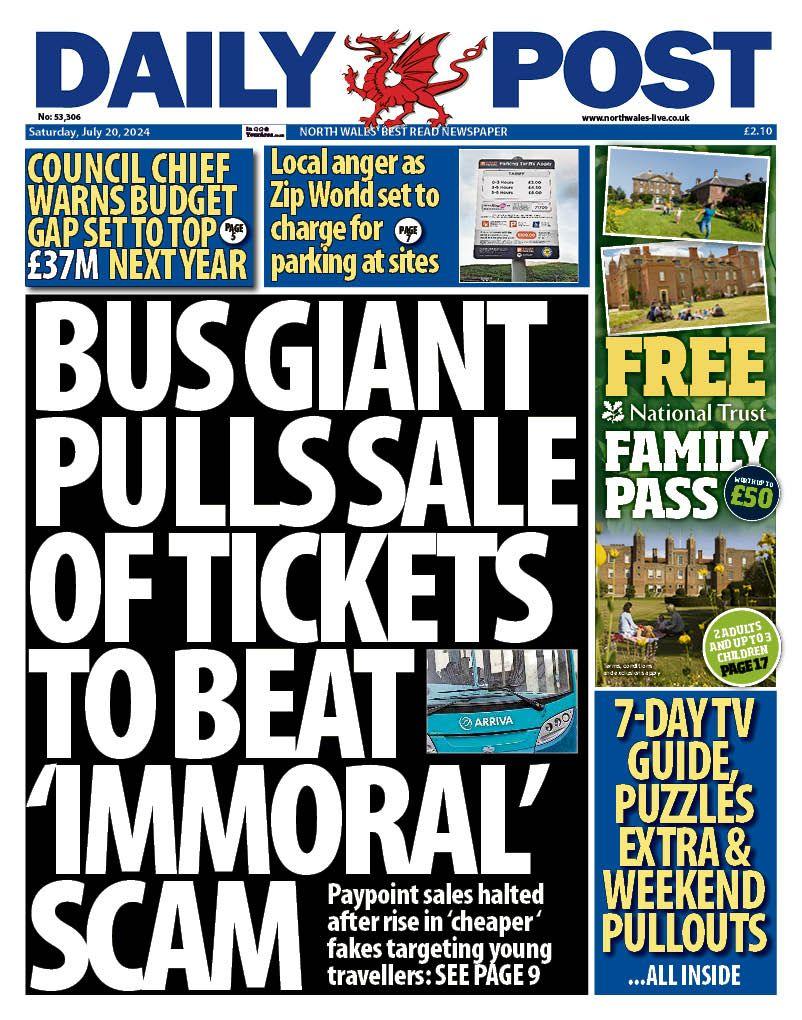 Front page of Daily Post