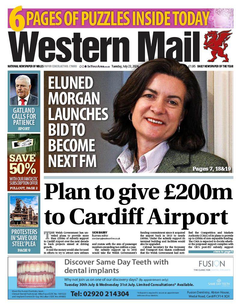 Western Mail front page