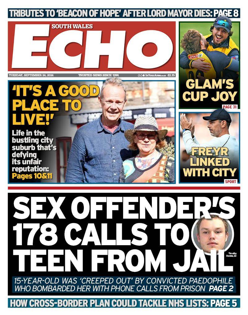 South Wales Echo front page