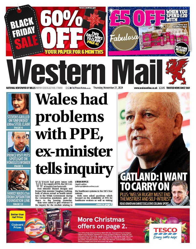 Western Mail front page