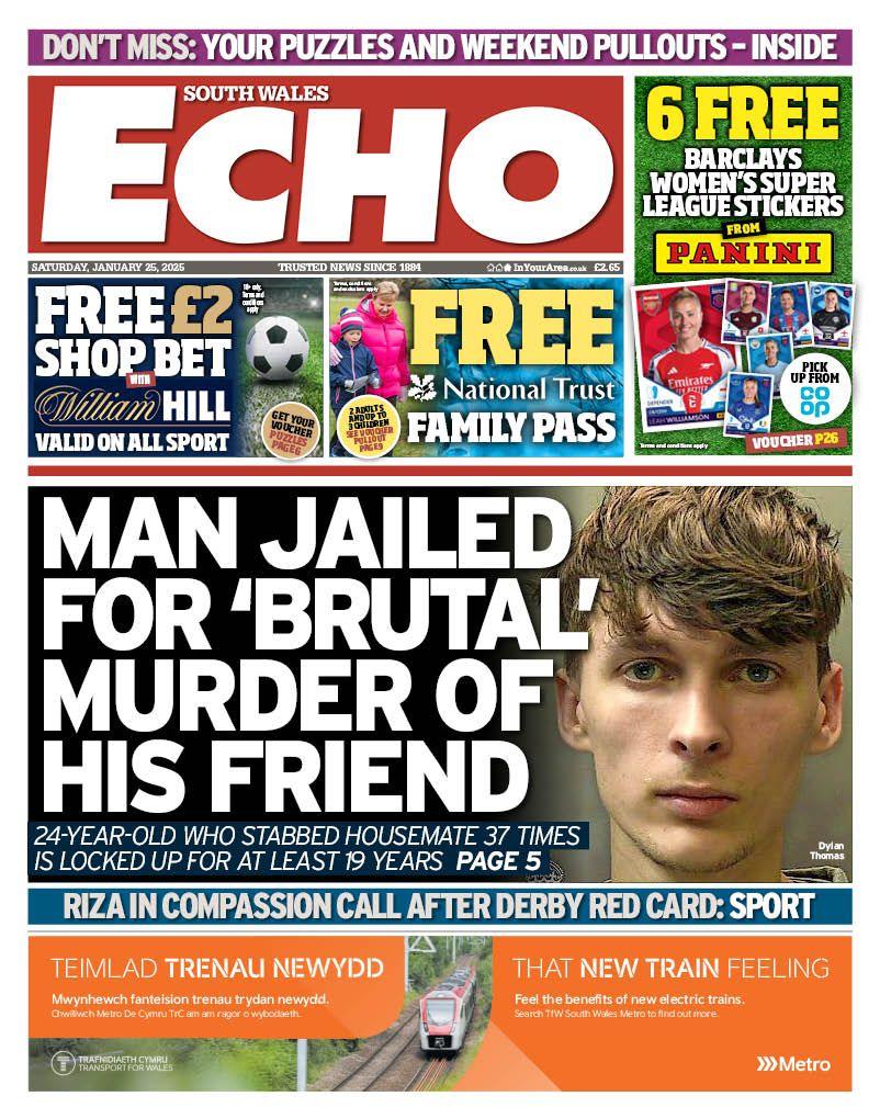 South Wales Echo front page