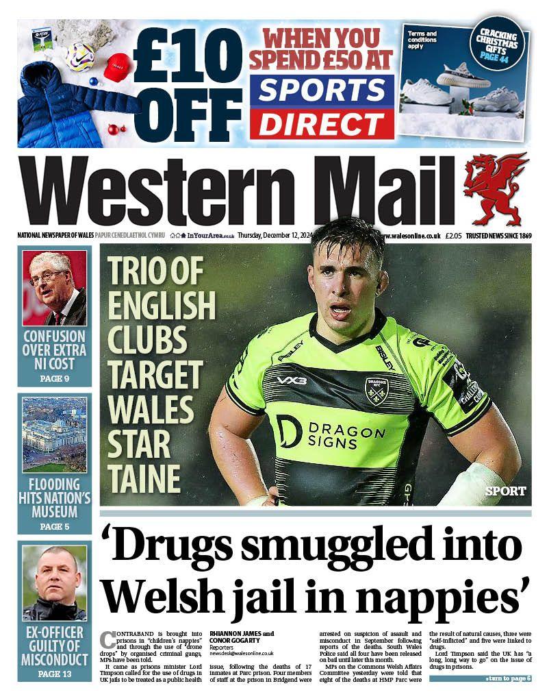 Western Mail front page