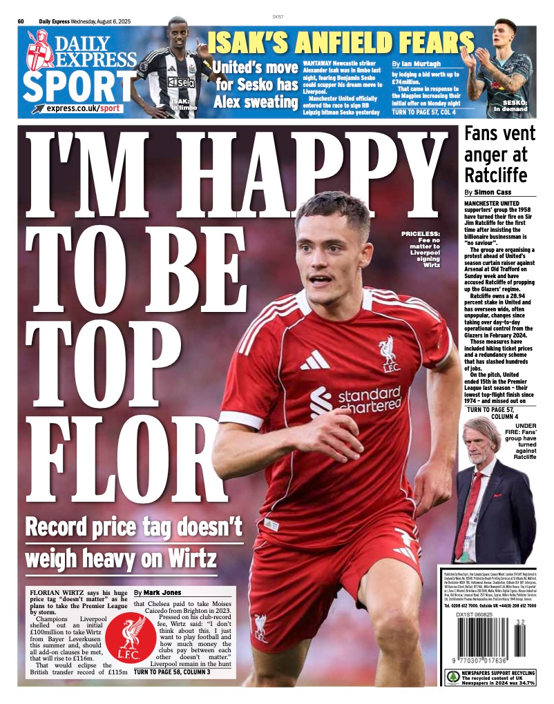 Daily Express back page