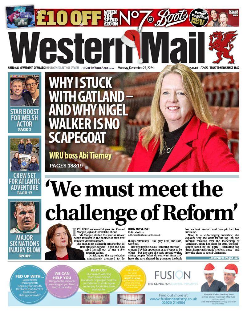 Western Mail front page