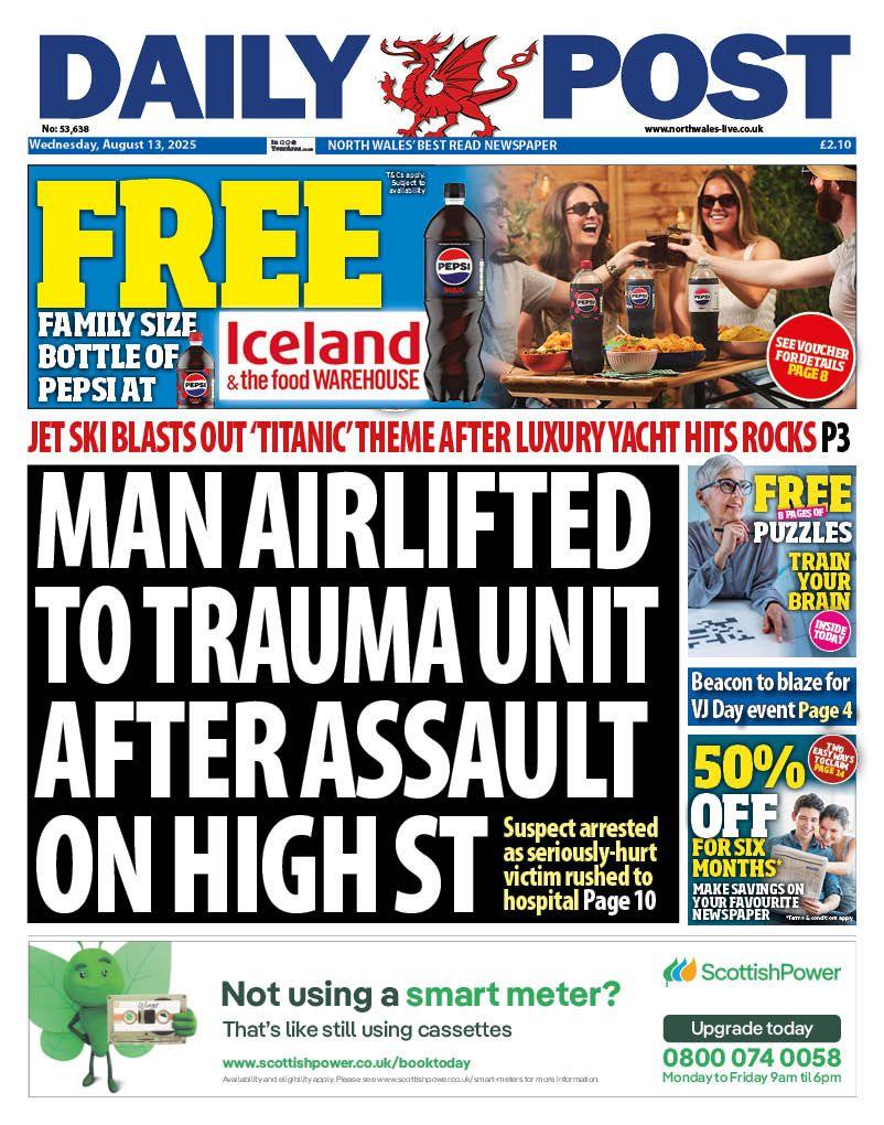 Front page of the Daily Post Wales