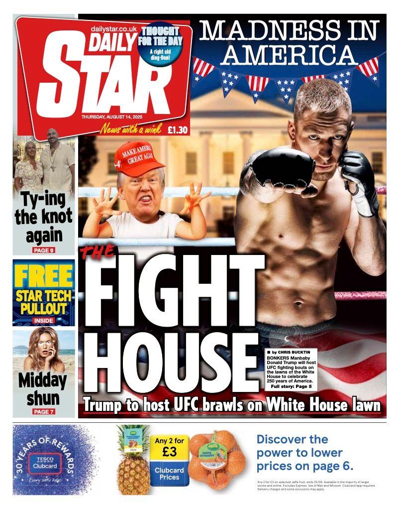 The headline on the front page of the Star reads: ""Fight House"