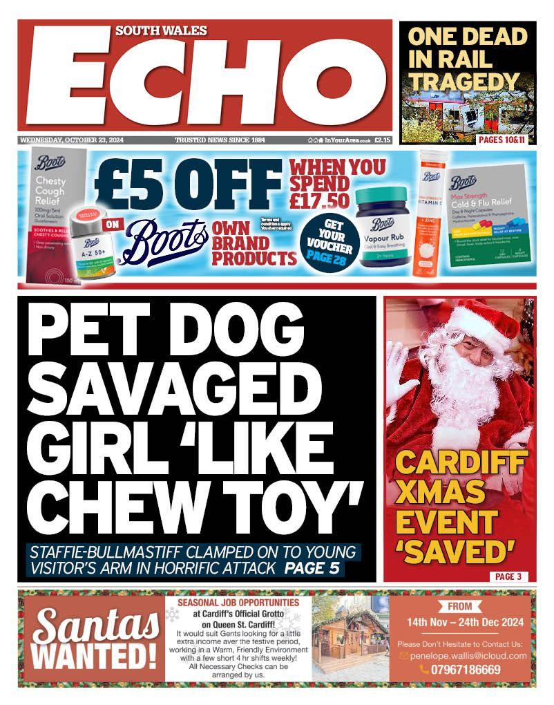 South Wales Echo front page