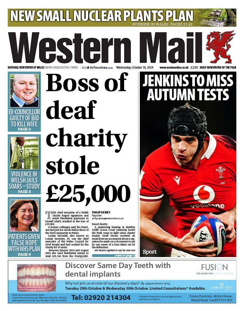 Western Mail front page