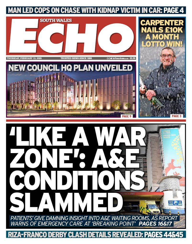 South Wales Echo front page 