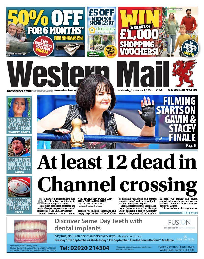 front page of Western Mail