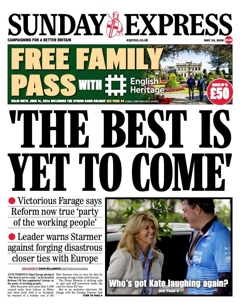 "Më e mira ende nuk ka ardhur", shkruhet në titullin kryesor të faqes së parë të gazetës Sunday Express.
