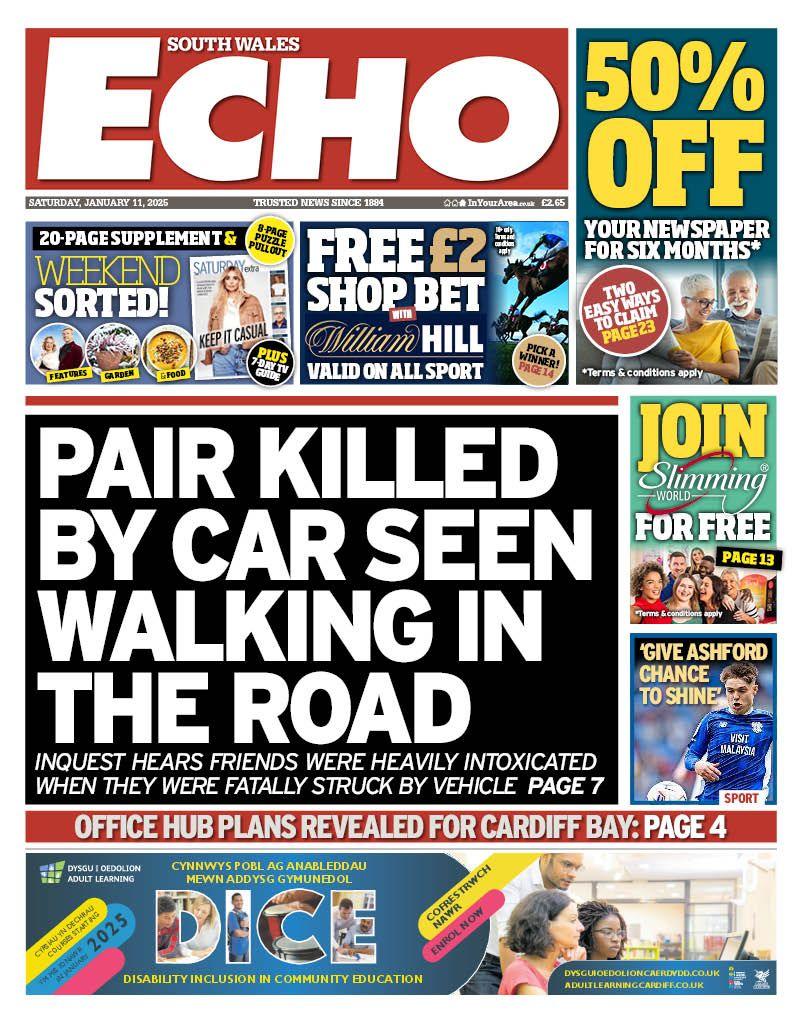 South Wales Echo front page