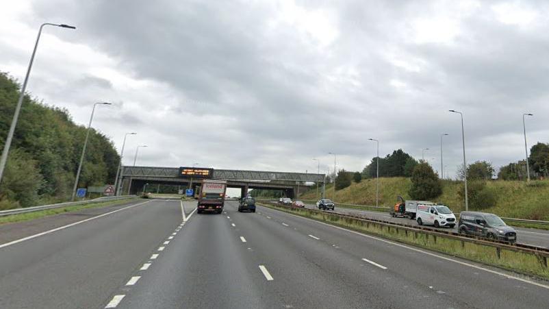 The M62 slip road exit