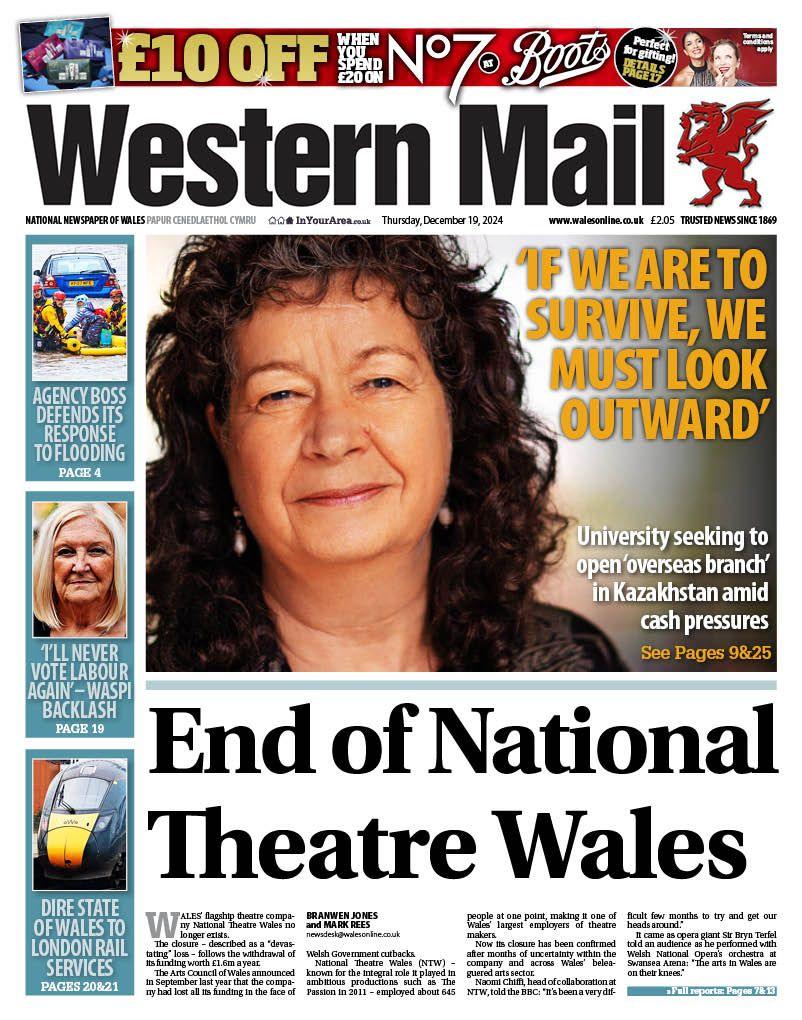 Western Mail front page 