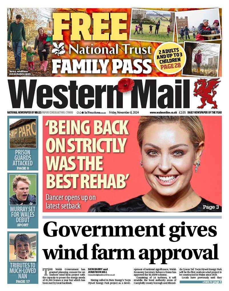 Front page of the Western Mail 