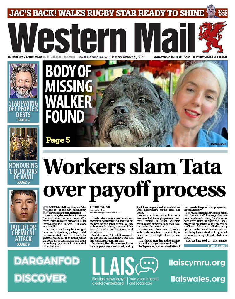 Western Mail front page