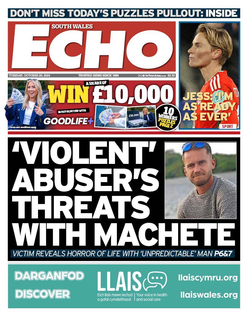 South Wales Echo front page