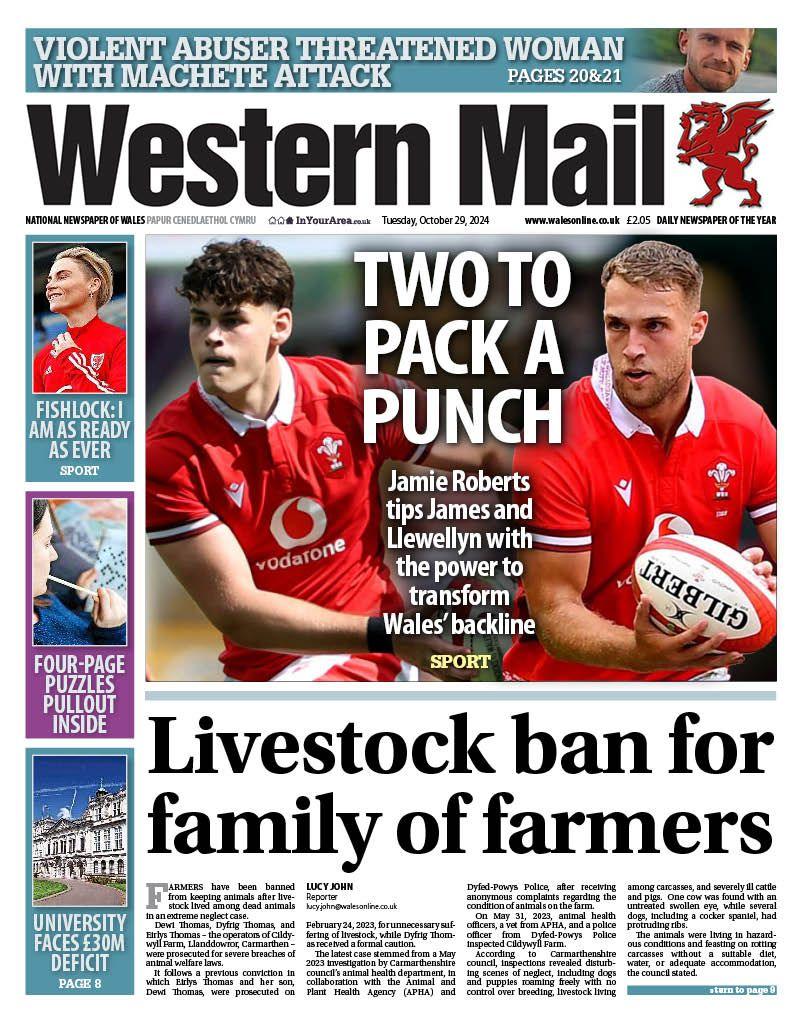 Western Mail front page