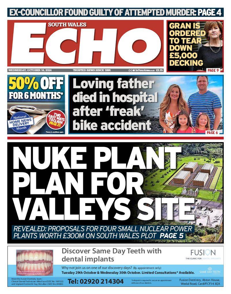 South Wales Echo front page